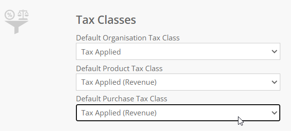 Default purchase tax class