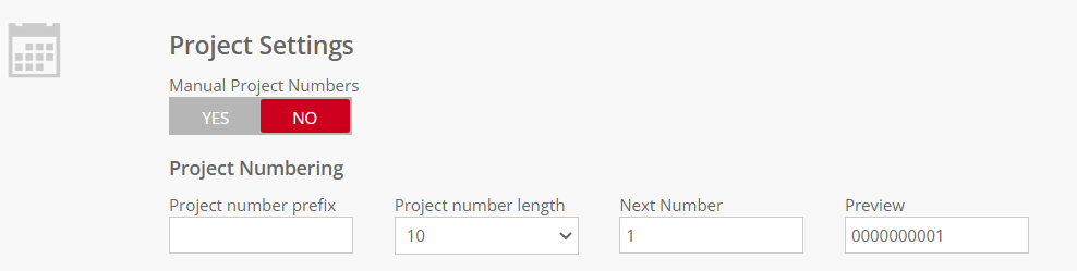 Project numbering