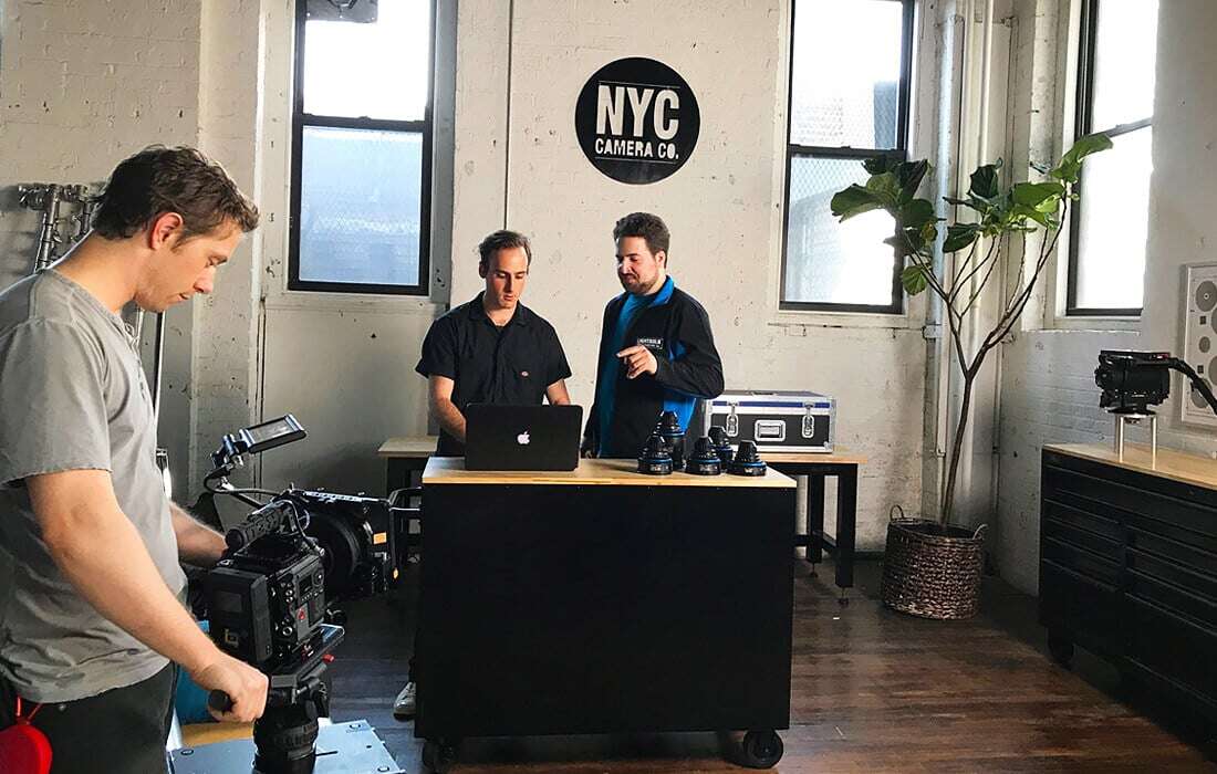 Adam from Lightbulb Grip showing a member of New York City Camera Company the ropes in Current RMS