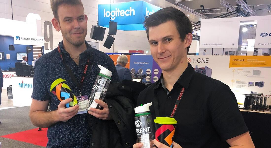 Ross from Show Hire Australia and James from JNWP on our stand grabbing some of our trusty merch!