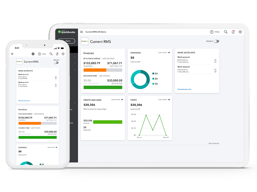 Current RMS integrates with QuickBooks Online