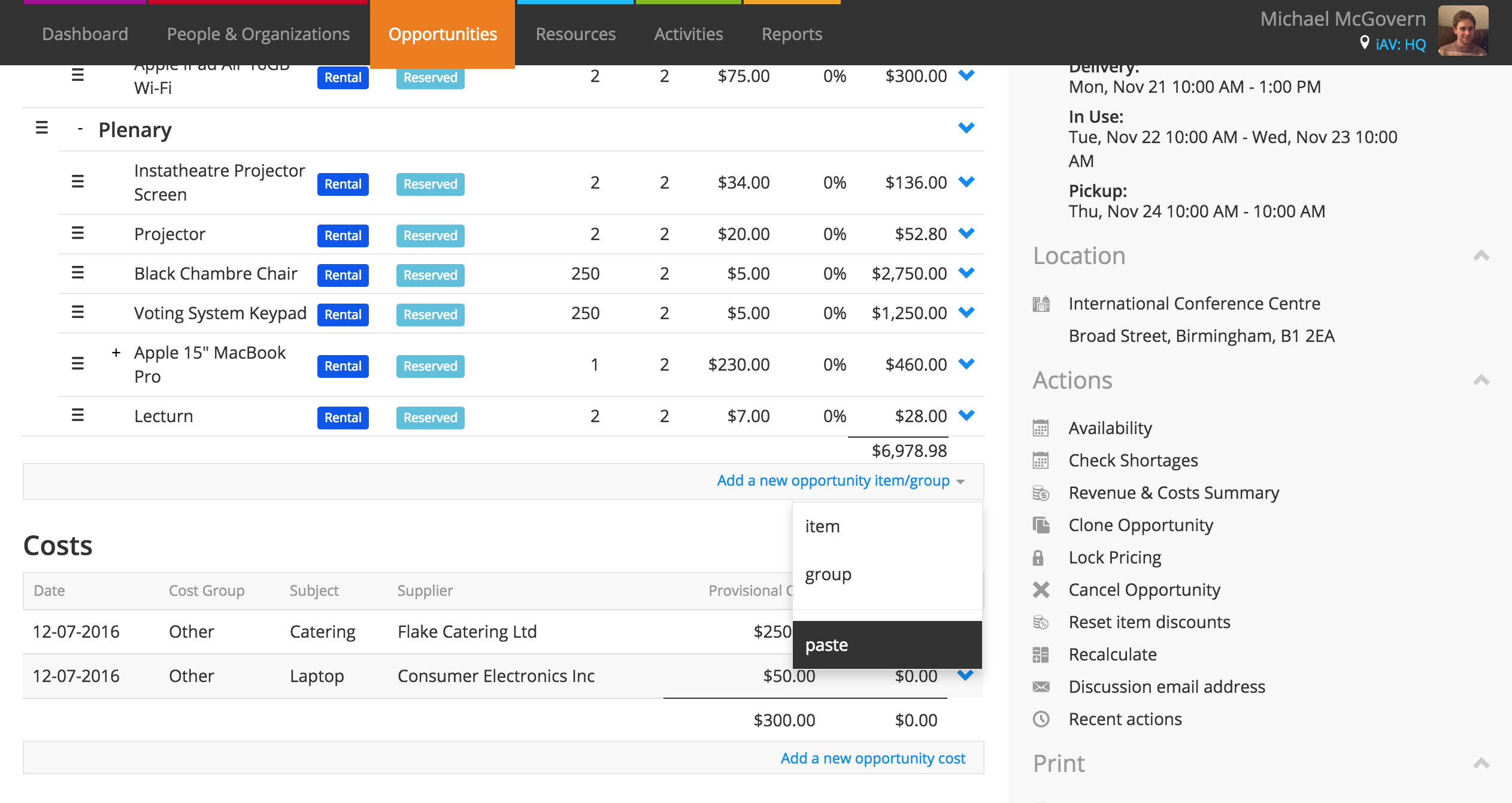 OAdd New opportunity groups