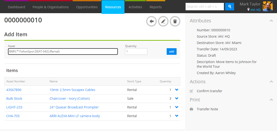 Bulk Store Transfer | Current RMS