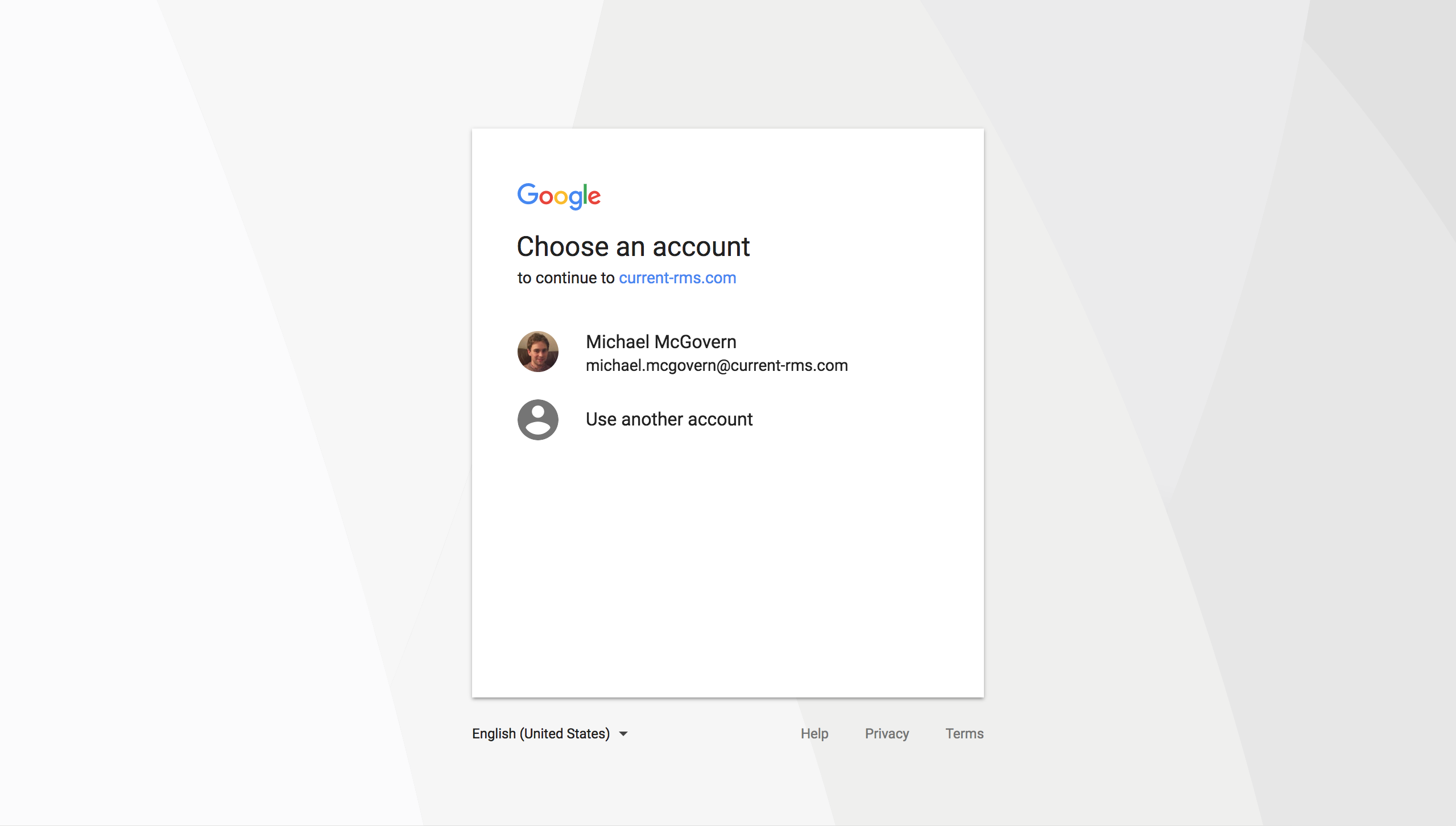 Sign in to Current RMS using your Google or Microsoft account