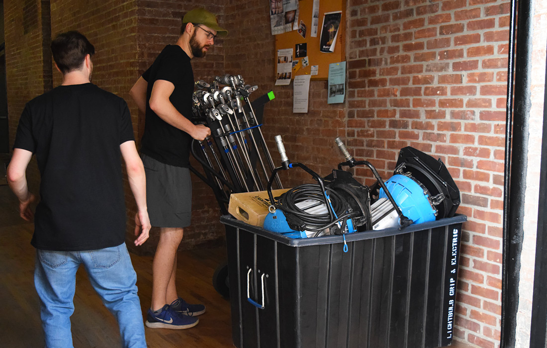 All scanned assets being wheeled our to the van, ready to go out on a job