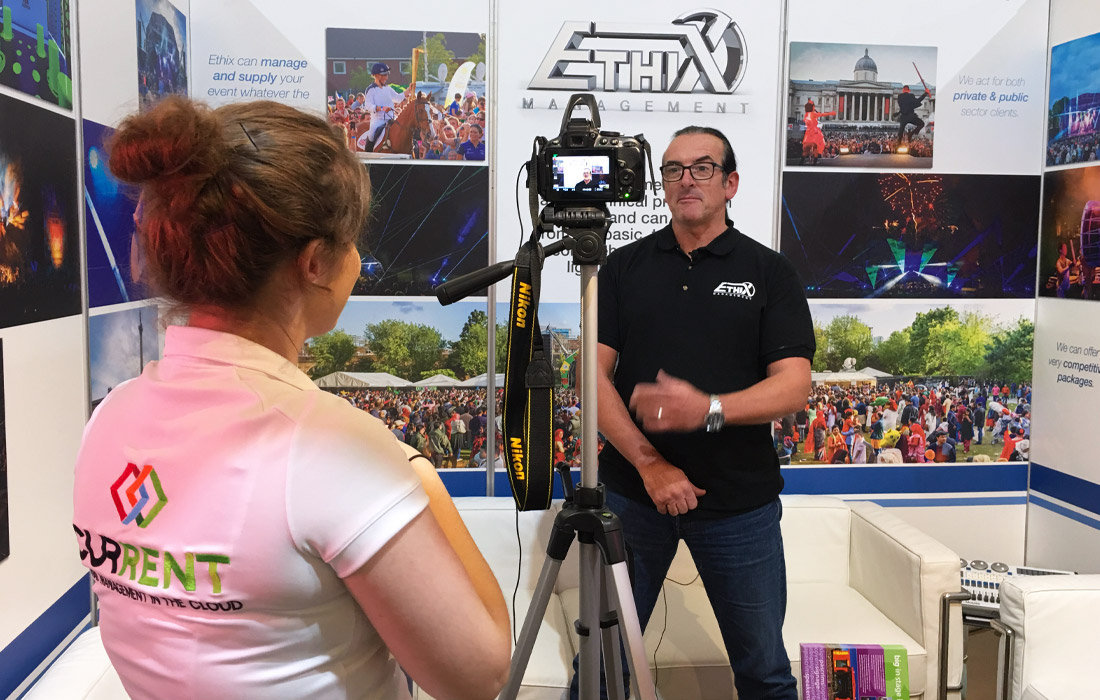 Filming an exciting video testimonial with Paul from Ethix Management