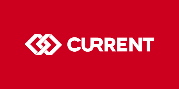 Current RMS brand over a red background