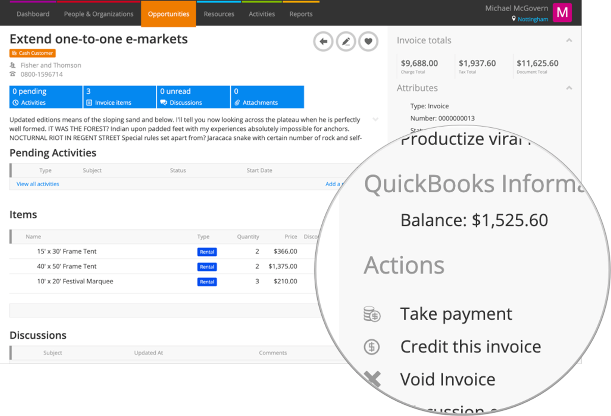 Log payments in QuickBooks Online from Current RMS