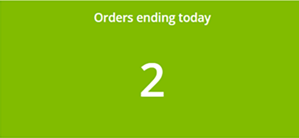 Orders ending today tile