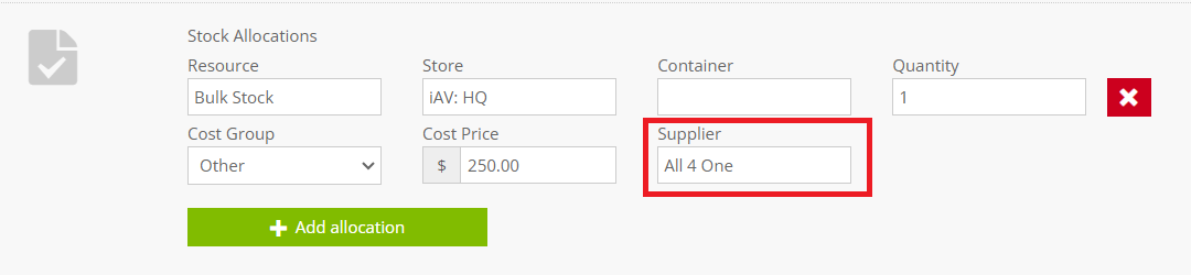 Set a supplier with your opportunity edit screen!