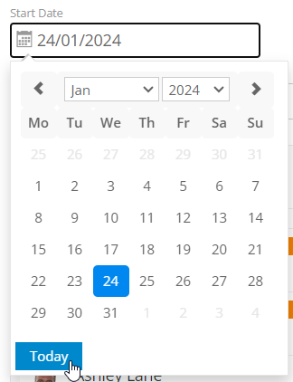 Today button added to calendars across the system